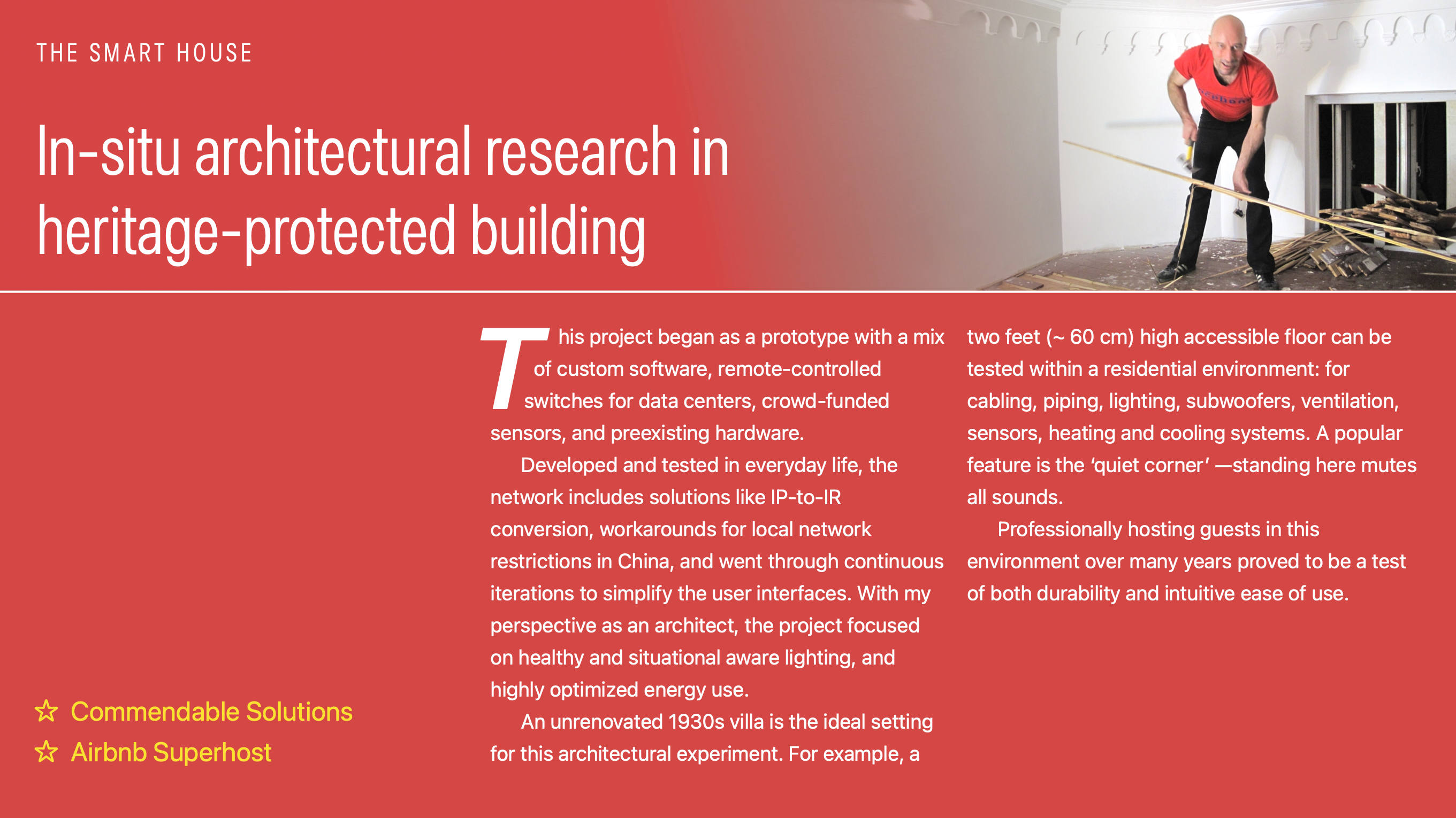 In-situ architectural research in heritage-protected building